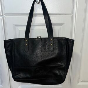 Fossil Black Leather Tote Bag